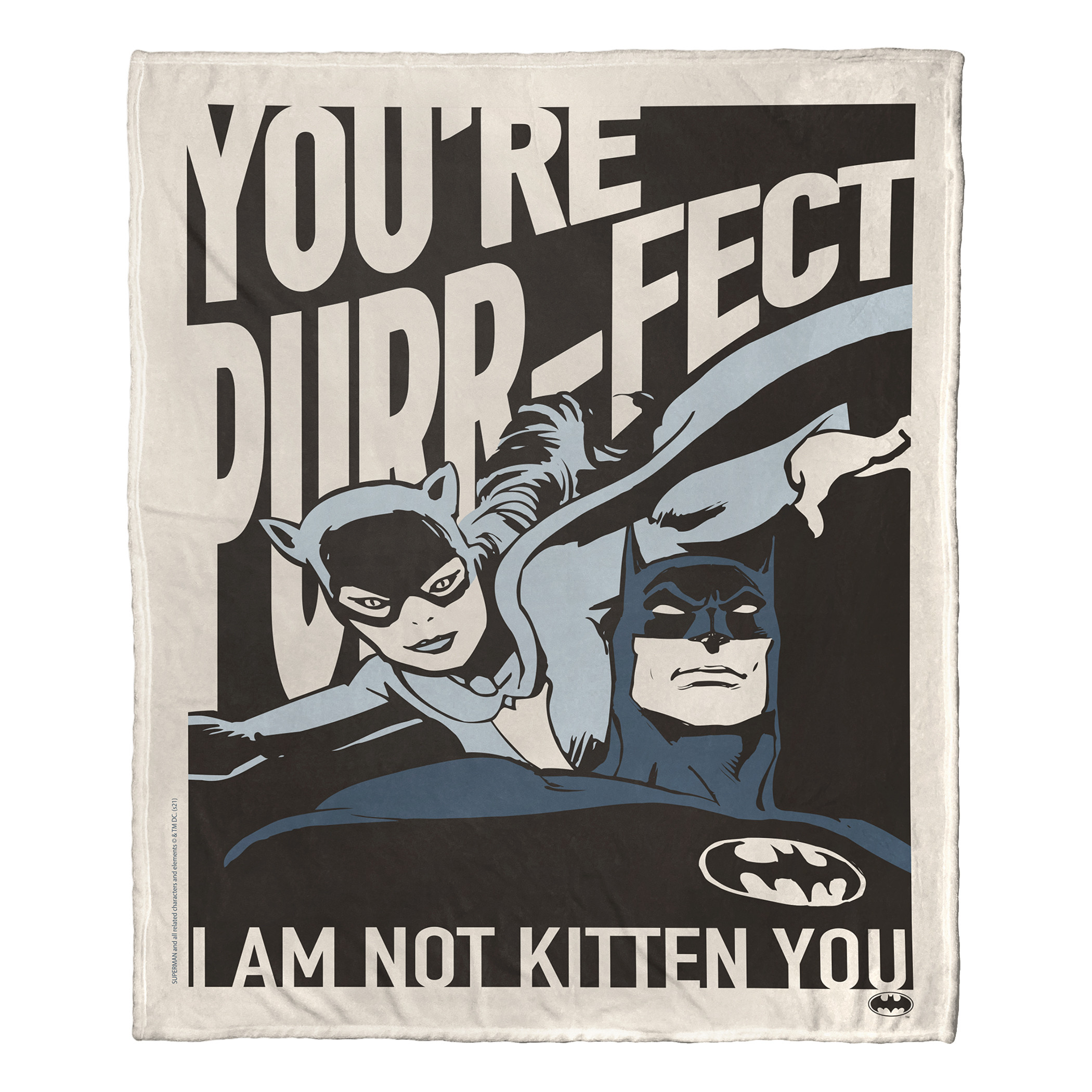 Batman and Catwoman You're Purr-fect Throw Blanket 50" x 60"